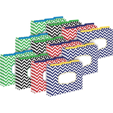 Barker Creek Nautical Chevron Designer Letter-Size File Folders, Multi-Design Set, 36/Package 3931